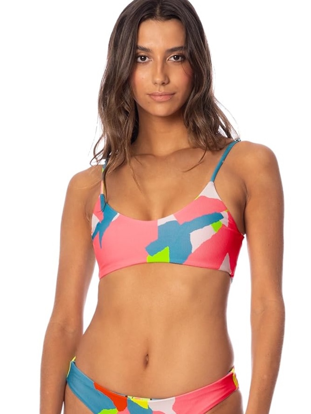Maaji Neon Abstract Print Bikini Top — Pink, Green, Blue, Red, Yellow - Picture 3 of 4